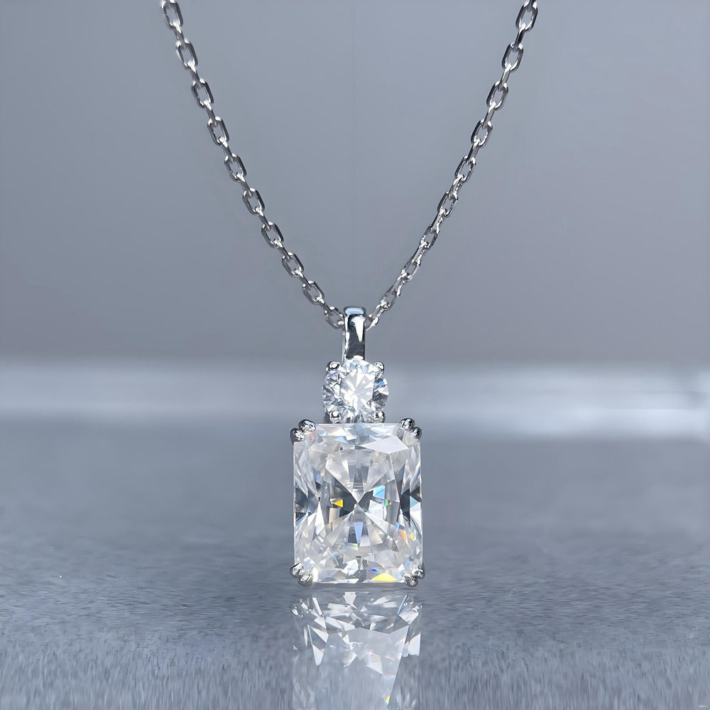 Rectangular Moissanite 925 Silver Necklace