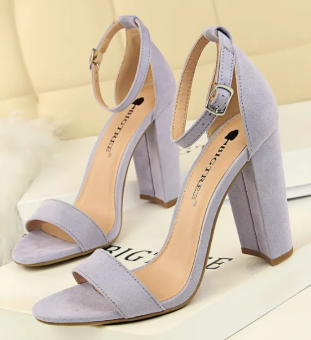 Chic Strappy High Heels - Purple Pink