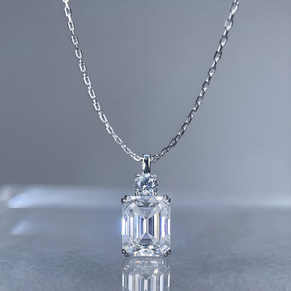 Rectangular Moissanite 925 Silver Necklace