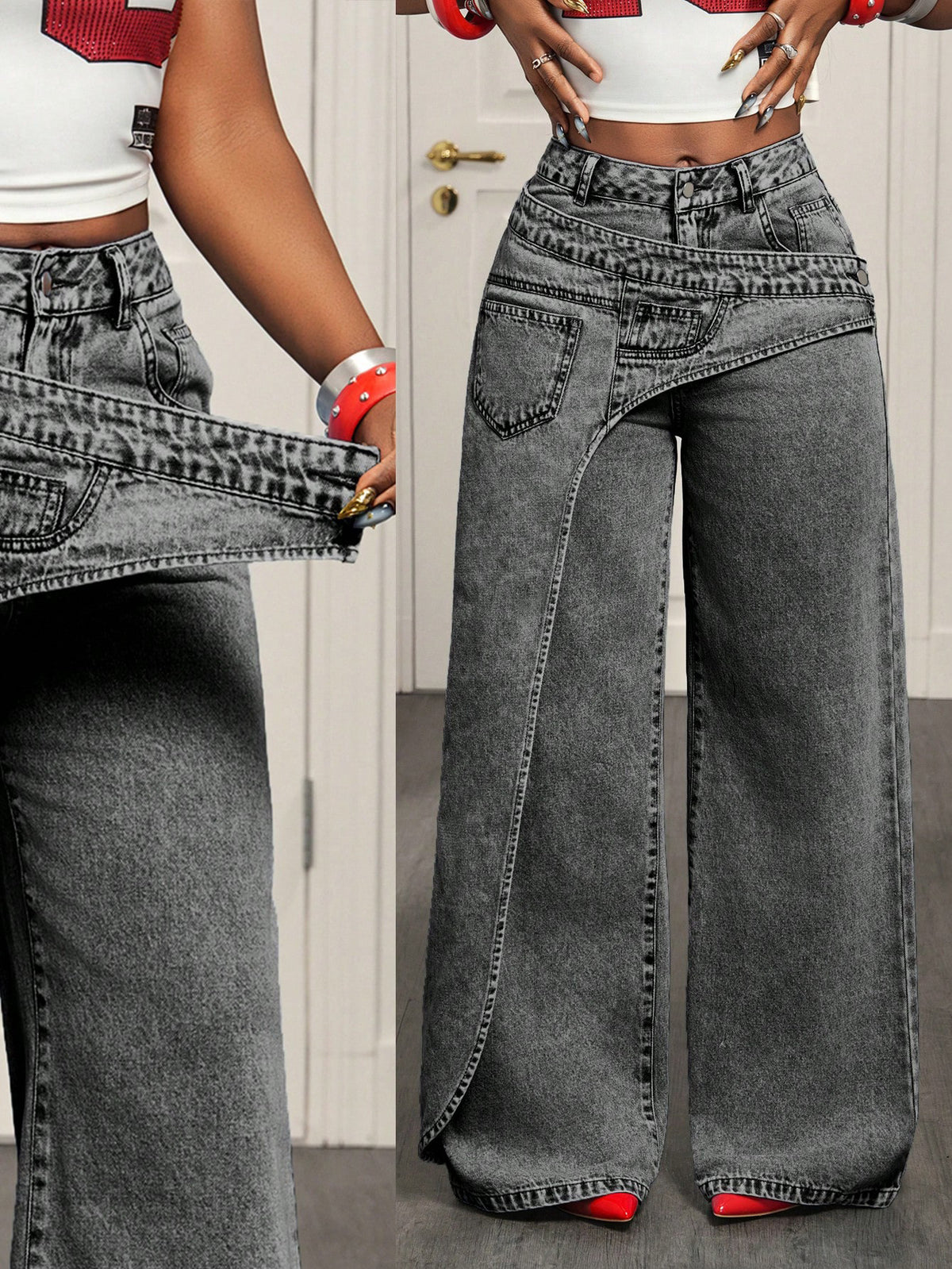 Luxe Straight Leg Denim Pants for Women