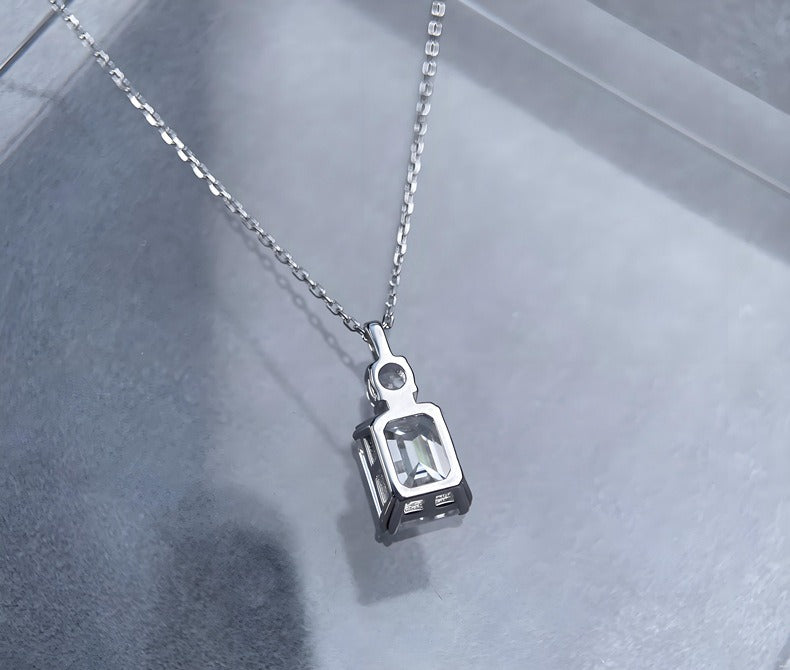 Rectangular Moissanite 925 Silver Necklace