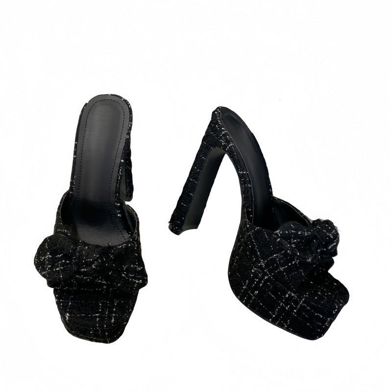 LUXURY AURA Tweed Style  High Heels