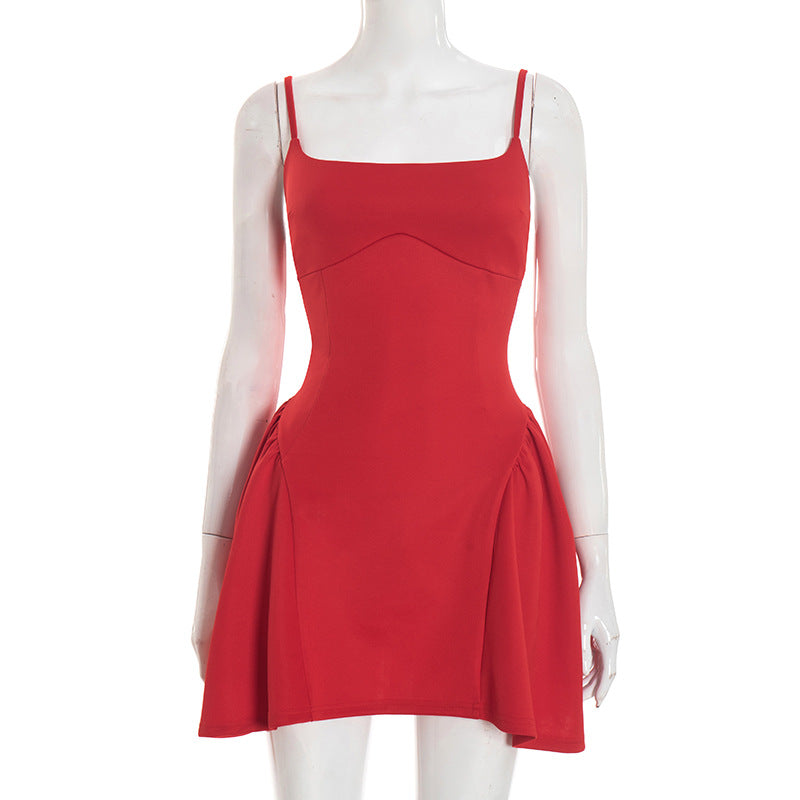 LUXURY AURA Suspender A-Line Sleeveless Dress