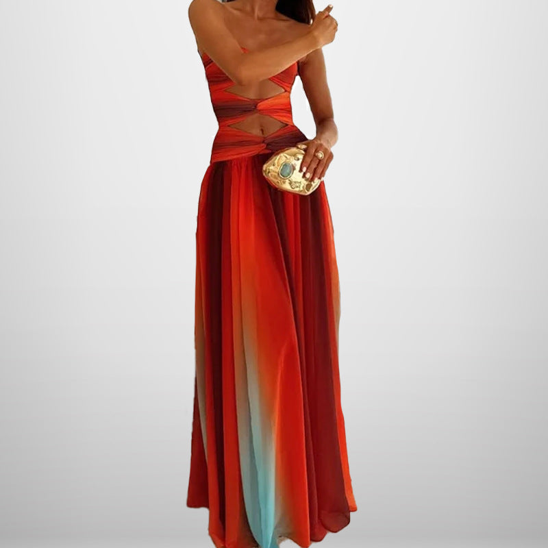 LUXURY AURA Womens Gradient Summer Dress