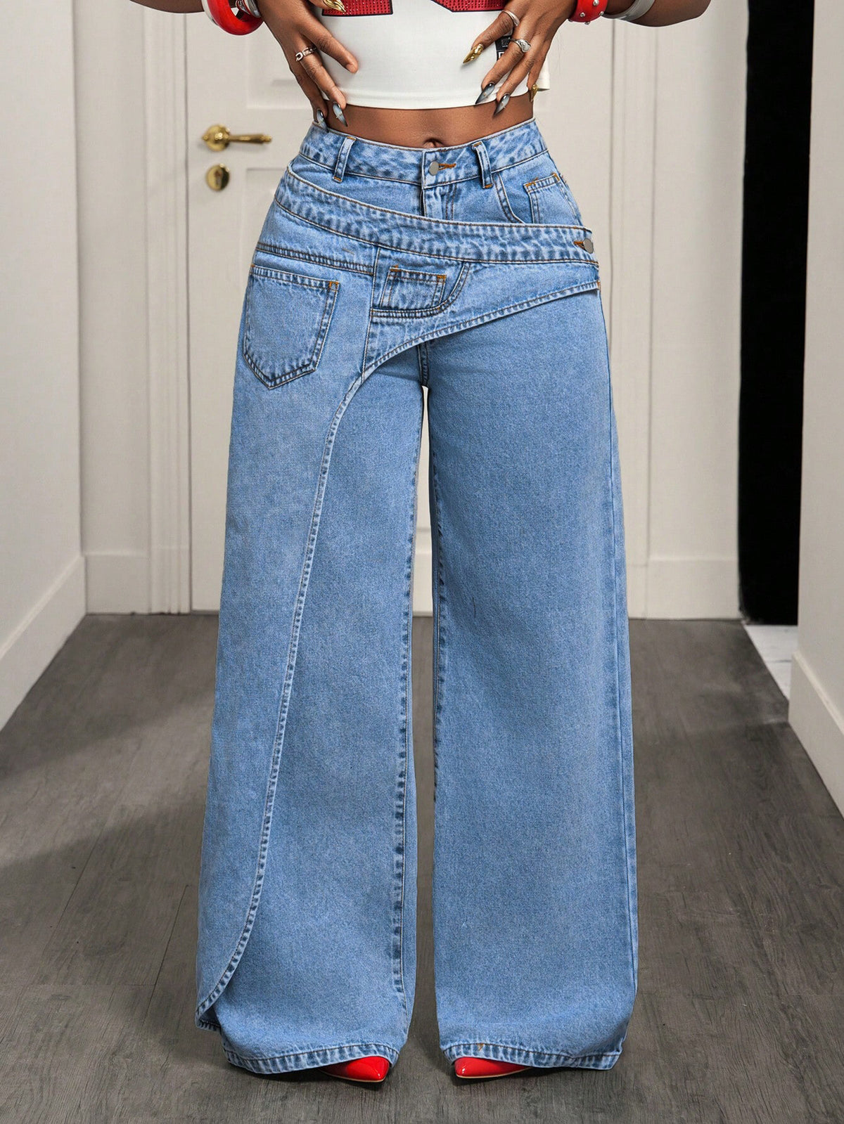 Luxe Straight Leg Denim Pants for Women