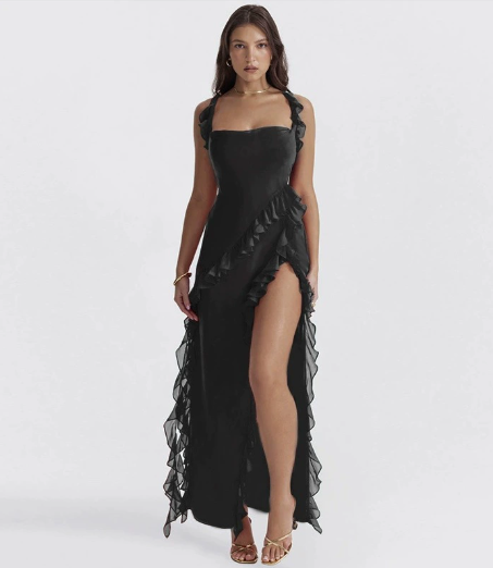 Victoria Ross Elegant Maxi Ruffle Dress