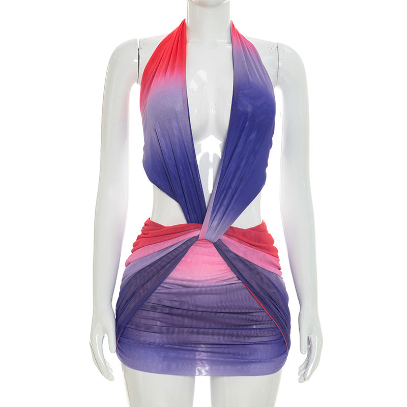 LUXE Halter Neck Backless Dress