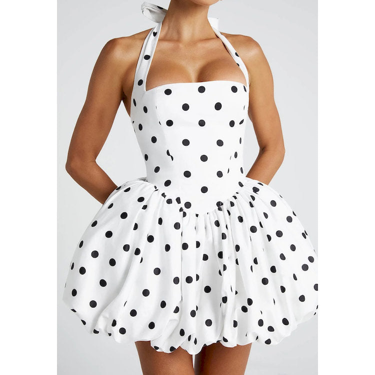 LUXURY AURA Halter Neck Tie Dress