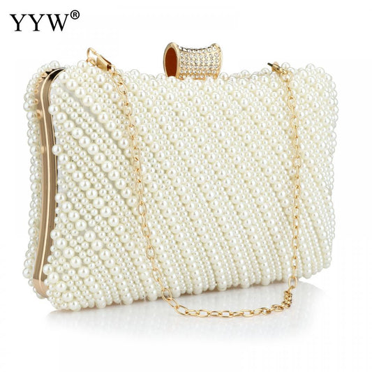 Elegant Pearl Evening Bag for Women - Bridal Clutch