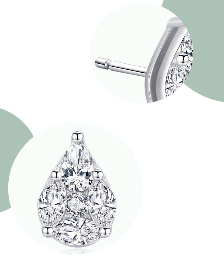 Water Drop Shaped Full Rhinestone Earrings
