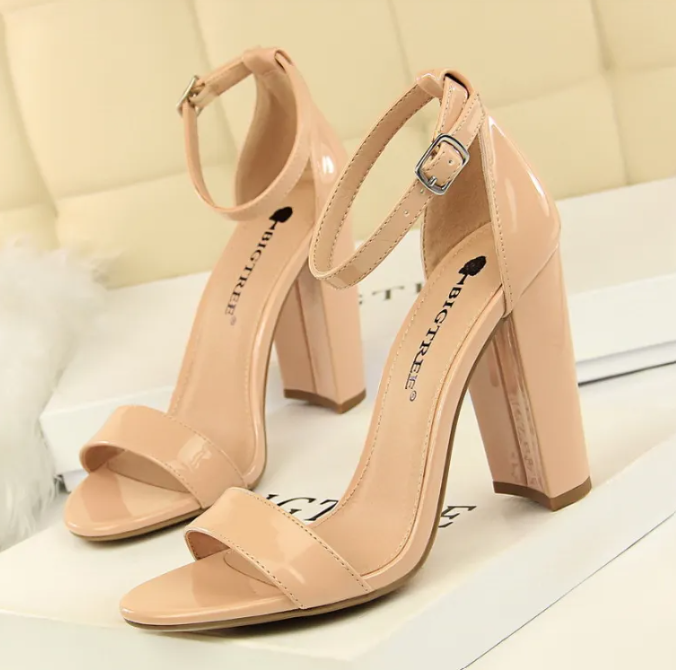 Chic Strappy High Heels - Purple Pink