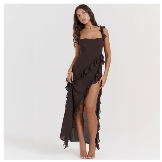 Victoria Ross Elegant Maxi Ruffle Dress