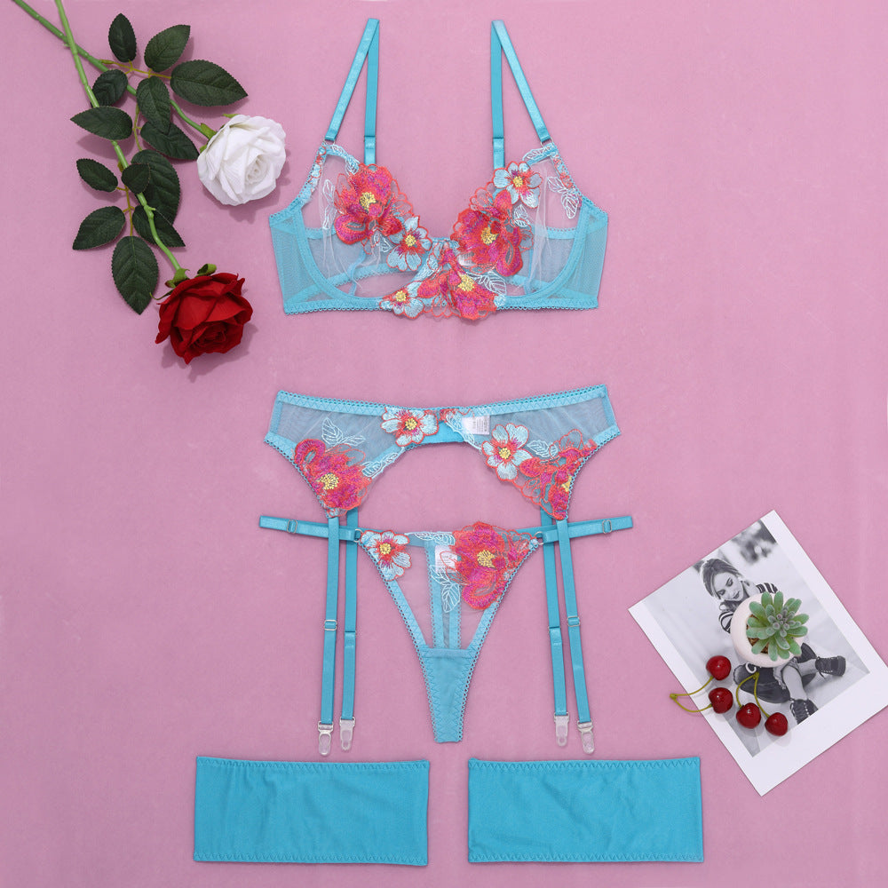 LUXURY AURA Adjustable Lingerie Set with Garter Belt