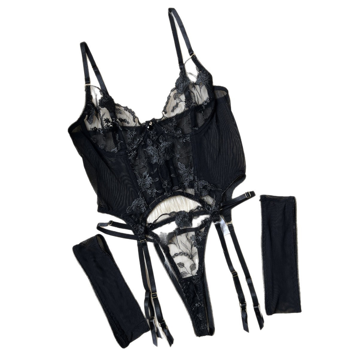 LUXURY AURA  Mesh Lingerie Four-Piece Set
