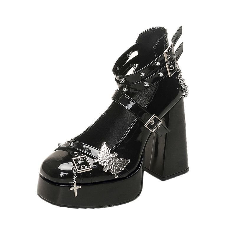 LUXURY  ultra-high-heeled dark-themed high heels