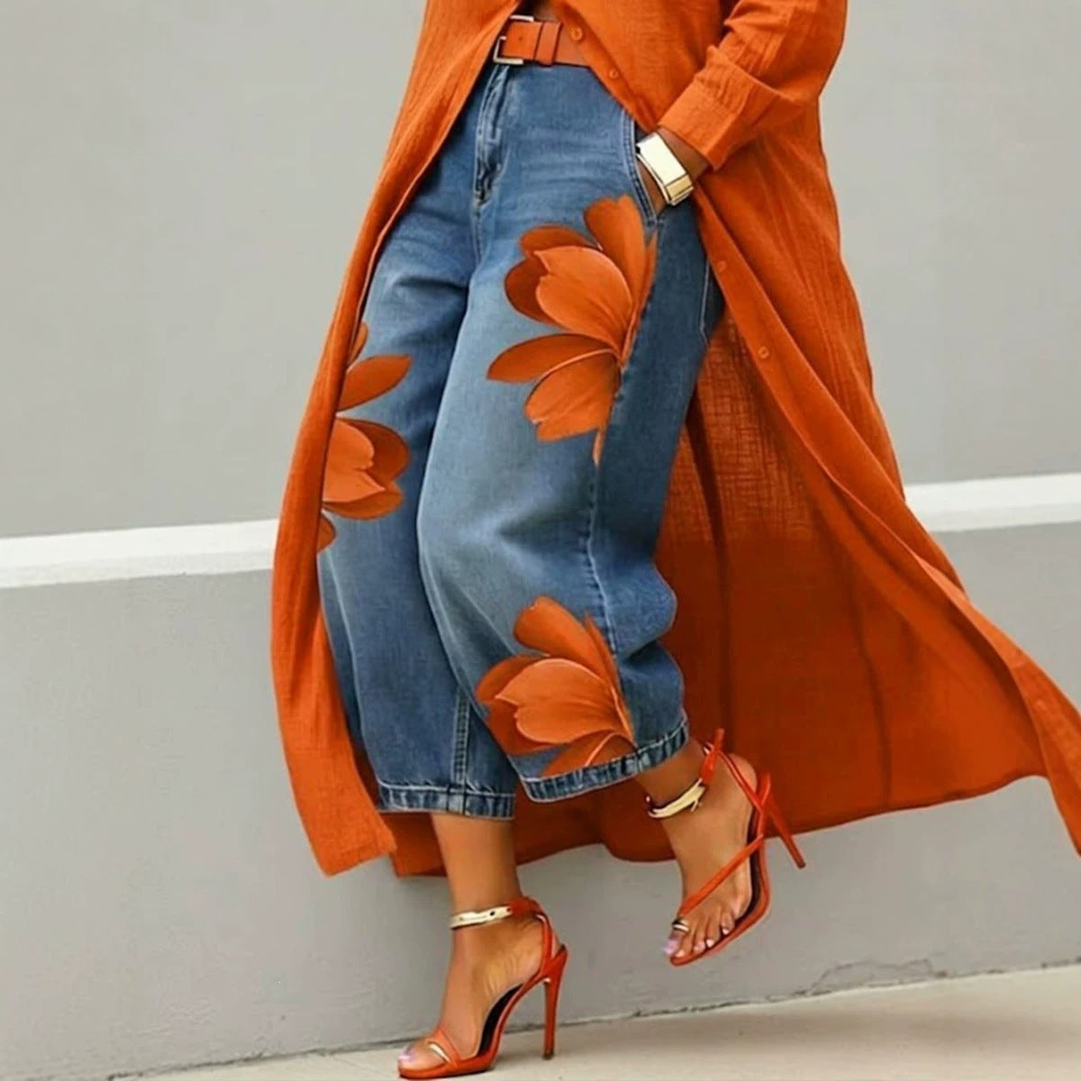 Straight-leg jeans