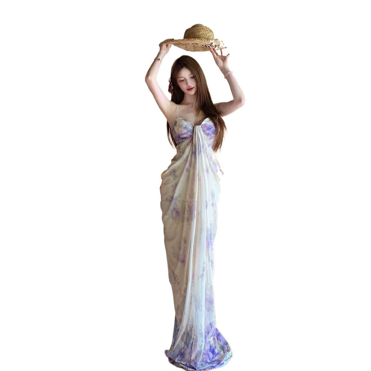 LUXURY Spaghetti Strap Bodycon Maxi Dress