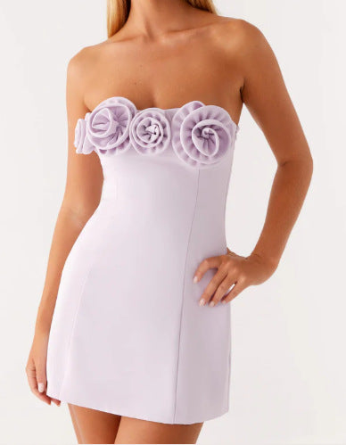 Women?s Floral Strapless A-Line Dress
