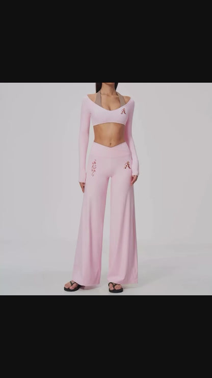 Blush Pink Long Sleeve Activewear Set